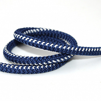 CORDÃO ELÁSTICO AGULHADO MÉDIO 8mm AZUL/CHAMPAGNE 50m