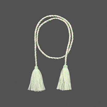 CORDÃO FINO 3mm COM PINGENTE CRU/VERDE 60cm 50un