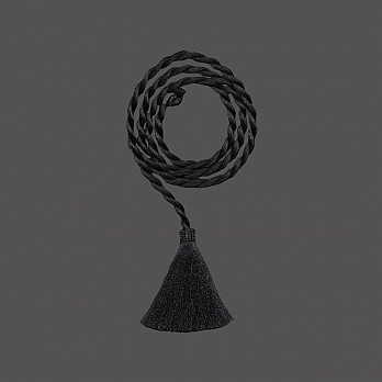CORDÃO MÉDIO 7mm COM PINGENTE PRETO 80cm 50un