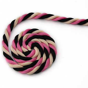 CORDÃO MÉDIO 7mm PRETO/ROSA/CRU 30m