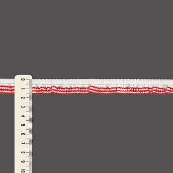 ELASTICO BABADO DARA 1,6cm CHAMPANGE/VERMELHO 50m