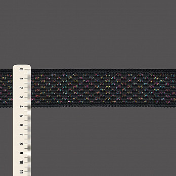 ELÁSTICO CAMADAS 4,1cm PRETO/MULTICOR 25m