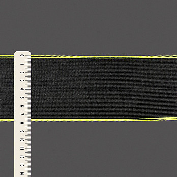 ELÁSTICO CANELA LISO 7,8cm PRETO/AMARELO NEON 25m