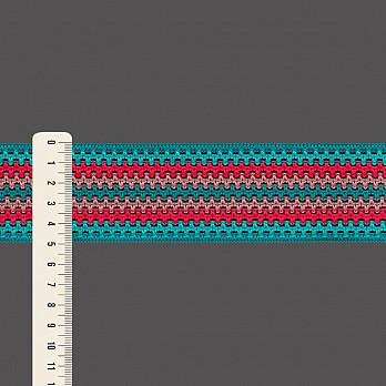 ELASTICO CROCHÊ 5cm VERDE MEDITERRÂNEO/AZUL PISCINA/PINK/ROSE VELHO 25m