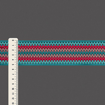 ELASTICO CROCHÊ 5,2cm VERDE MEDITERRÂNEO/AZUL PISCINA/PINK/ROSE VELHO 25m