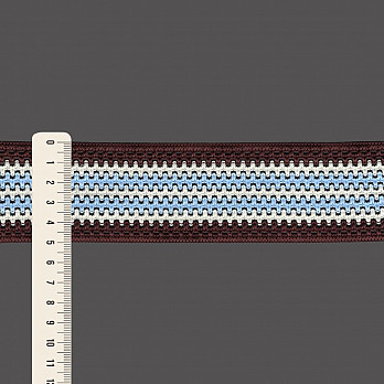 ELÁSTICO CROCHÊ 5cm MARROM/CHAMPAGNE/AZUL CELESTE 25m