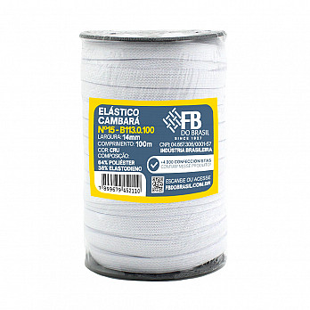 ELÁSTICO EMBUTIR CAMBARÁ Nº15 14mm SEM BENEFICIAMENTO 100m