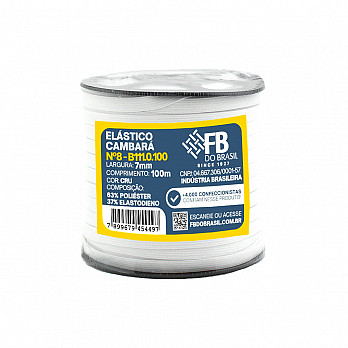 ELÁSTICO EMBUTIR CAMBARÁ Nº8 7mm SEM BENEFICIAMENTO 100m