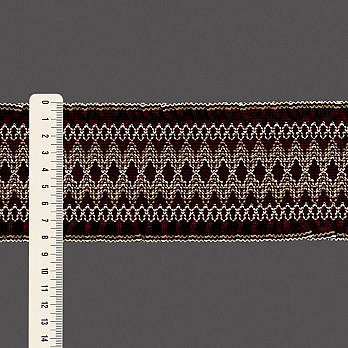 ELÁSTICO ÉTNICO BABADO ZOE 8,3cm VINHO/KAKI/PÊSSEGO 25m