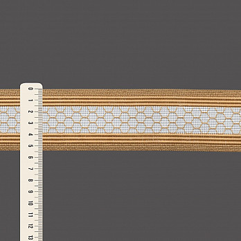 ELÁSTICO LISTRADO NERVURA COLMEIA 5,4cm SEM BENEFICIAMENTO/BEGE 25m