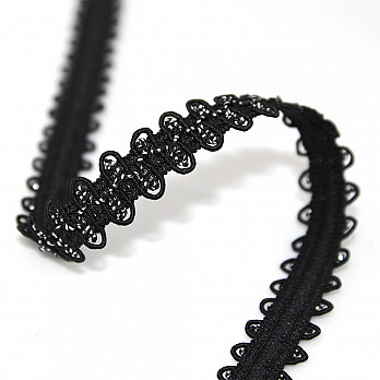 ELÁSTICO FLORA 1,1cm PRETO/PRATA 50m
