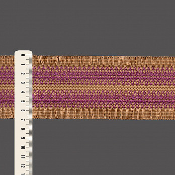 ELÁSTICO FRANZIDO 6,9cm BEGE/ORQUÍDEA RADIANTE 25m