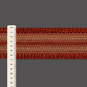 ELÁSTICO FRANZIDO 6,9cm CONHAQUE/BEGE 25m