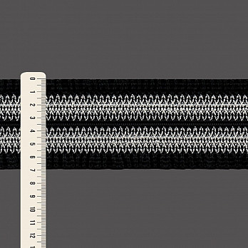 ELÁSTICO FRANZIDO 6,9cm PRETO/CHAMPAGNE 25m