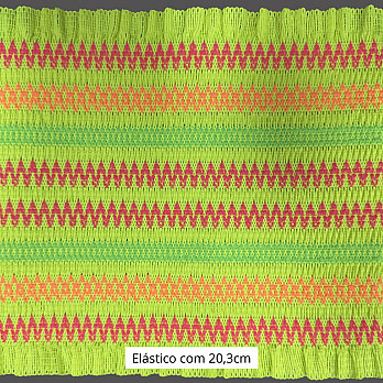 ELÁSTICO FRANZIDO TOP 20,3cm VERDE NEON/AMARELO NEON/LARANJA NEON/ROSA NEON 10m