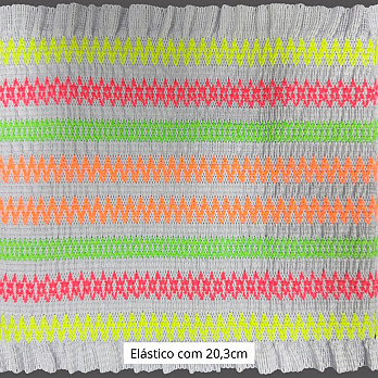 ELÁSTICO FRANZIDO TOP 20,3cm VERDE NEON/AMARELO NEON/LARANJA NEON/ROSA NEON/BRANCO 10m