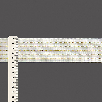 ELÁSTICO IMBUIA LISTRADO 4,9cm CHAMPAGNE/OURO 25m