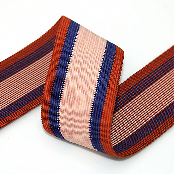 ELÁSTICO IMBUIA LISTRADO 5cm CONHAQUE/AZUL/NEVOA 25m