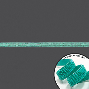 ELÁSTICO IMBUIA PIETRA 9mm VERDE/LUREX TRANSPINK 100m