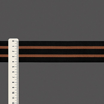ELÁSTICO LISTRA 4,1cm PRETO/MARROM MÉDIO 25m