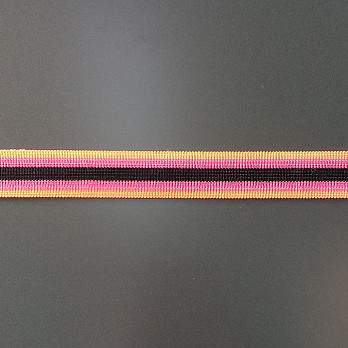 ELÁSTICO LISTRADO 2,3cm PRETO/PINK NEON/LARANJA NEON 25m
