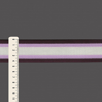 ELÁSTICO LISTRADO 4,3cm VINHO/LAVANDA/CHAMPAGNE 25m