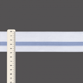 ELÁSTICO LISTRADO 4,8cm BRANCO/AZUL CEU 25m
