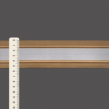 ELÁSTICO LISTRADO NERVURA 5,4cm SEM BENEFICIAMENTO/BEGE 25m