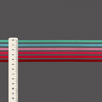 ELÁSTICO LISTRADO VAZADO 4,5cm COLORIDO 25m