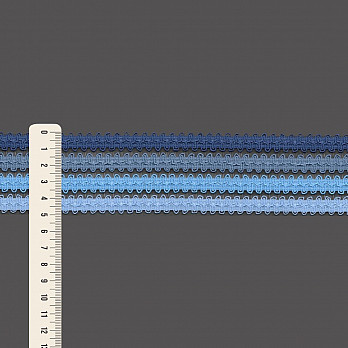 ELÁSTICO LISTRADO VAZADO FLORA 5cm AZUL PASTEL/CINZA AZULADO/AZUL CELESTE/AZUL JEANS 25m