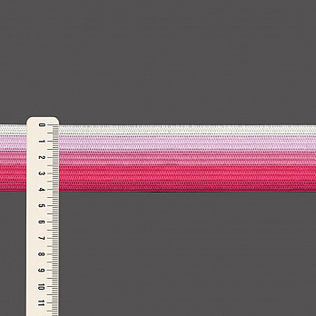 ELÁSTICO MÉDIO LISTRADO 4,1cm CHAMPAGNE/ROSA/PINK/MAGENTA 25m
