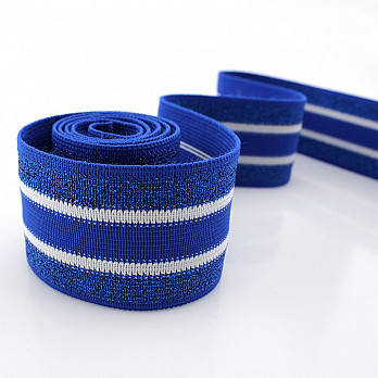 ELÁSTICO MÉDIO LISTRADO SPORT 4,9cm AZUL ROYAL/BRANCO/AZUL 25m