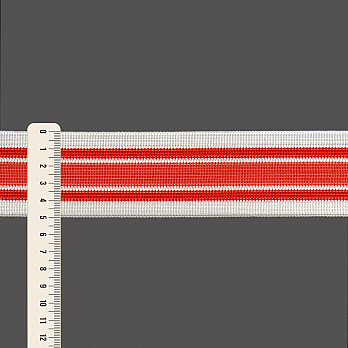 ELÁSTICO MÉDIO LISTRADO SPORT 5cm CHAMPAGNE/TANGERINA/TIJOLO 25m