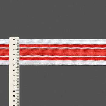 ELÁSTICO MÉDIO LISTRADO SPORT 5cm SEM BENEFICIAMENTO/TANGERINA/TIJOLO 25m