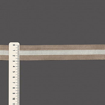 ELÁSTICO PREGA LISTRADO 2,9cm CAMURÇA CLARO/CHAMPAGNE 25m
