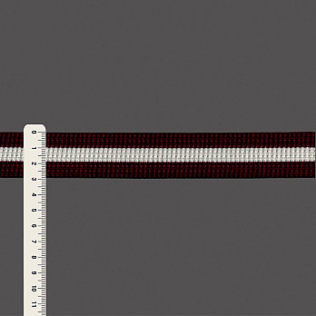 ELÁSTICO PREGA LISTRADO 2,9cm MALBEC/CHAMPAGNE 25m