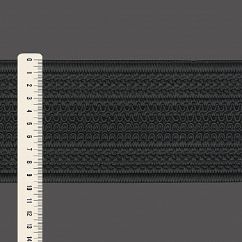 ELÁSTICO RELEVO ONDULADO 9,6cm PRETO 25m