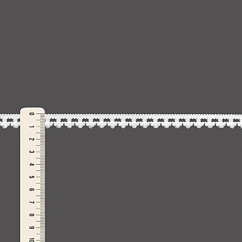 ELÁSTICO RENDA BICO POMPOM 1,2cm SEM BENEFICIAMENTO 25m