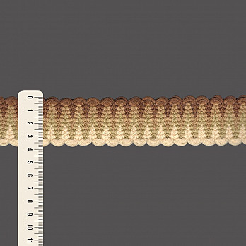 ELÁSTICO SIANINHA LISTRADO 3,8cm PÊSSEGO/BEGE/MARROM MÉDIO 25m