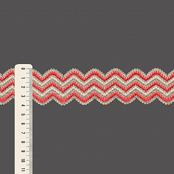 ELÁSTICO SIANINHA ZIGZAG 4cm AREIA/GOIABA 25m