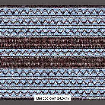 ELÁSTICO TOP DARA 24,5cm AZUL CELESTE/MARROM 10m