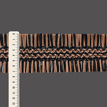 ELÁSTICO TRANÇADO DESFIADO 7,3cm PRETO/BROWN 10m