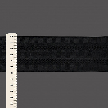 ELÁSTICO VAZADO SPORT 5,8cm PRETO 25m