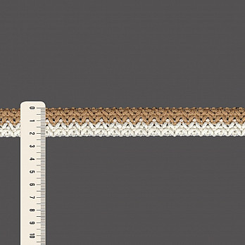 ELÁSTICO X CROCHÊ LISTRADO 2,3cm BEGE/CHAMPAGNE 25m