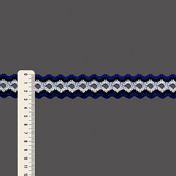 ELÁSTICO ZIG ZAG 2,9cm AZUL BIC/PRETO/BRANCO 50m