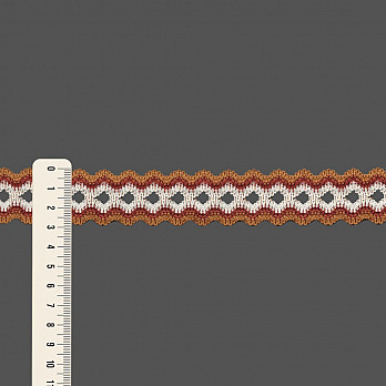 ELÁSTICO ZIG ZAG 2,9cm LARANJA/CHAMPAGNE 1m