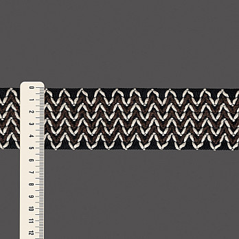 ELÁSTICO ZIG ZAG 5,1cm PRETO/CRU/MARROM 25m