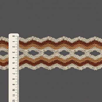 ELÁSTICO ZIG ZAG 6,3cm AREIA/MARROM MÉDIO/BEGE 25m