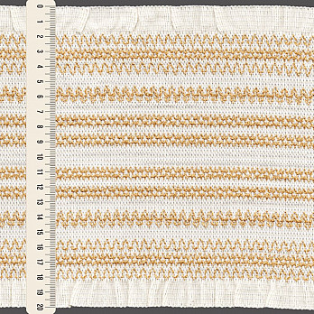 ELASTICO ZIG ZAG BABADO 20cm CRU/BEGE 10m