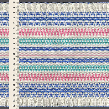 ELÁSTICO ZIG ZAG BABADO TOP 20,2cm CHAMPAGNE/AZUL/ROSA/AZUL PISCINA 10m